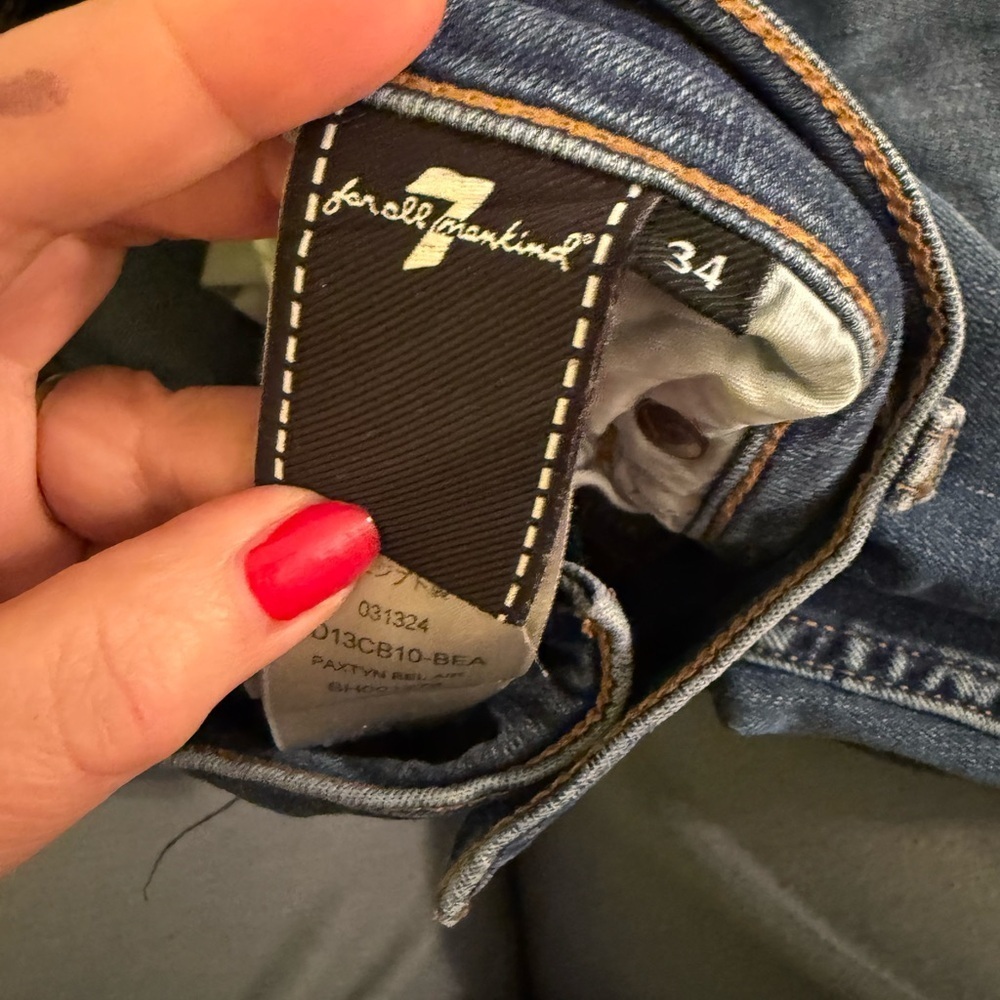 7 For All Mankind Women's Blue Slim Jeans - Picture 6 of 7
